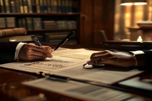 {"prompt":"fraud investigation scene, criminal law office, documents with stamps, pen signing contract, legal books, professional attorney desk, warm lighting, photorealistic, high quality, no people","originalPrompt":"fraud investigation scene, criminal law office, documents with stamps, pen signing contract, legal books, professional attorney desk, warm lighting, photorealistic, high quality, no people","width":512,"height":512,"seed":112233,"model":"sana","enhance":false,"nologo":true,"negative_prompt":"undefined","nofeed":false,"safe":false,"quality":"medium","image":[],"transparent":false,"has_nsfw_concept":false,"concept":[],"trackingData":{"actualModel":"sana","usage":{"completionImageTokens":1,"totalTokenCount":1}}}